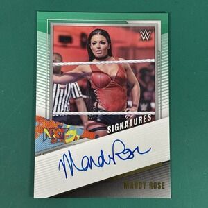 MANDY ROSE 2022 PANINI WWE NXT SIGNATURES ON CARD AUTO Green NS-MRS AUTOGRAPH